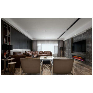 ectqk7tnx1780b_7 jpg - Lareira Elétrica de Embutir A45x182L com Controle Remoto e Digital, Luz LED, Chamas Multicolorida e Temporizador, 1500W, 110v, MYSTFLAME, Preto