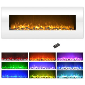 ectqk8smp0610b_2 jpg - Lareira Elétrica de Embutir A55x127L, com Controle Remoto e Luz de LED, 1500W, Branca, 110v, NORTHWEST 80 WSG02, Branco