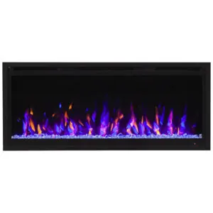 ectqkbqfcz190b_1 jpg - Lareira Elétrica de Embutir A43x101L cm com Chamas Multicoloridas, Controle Remoto, Conjunto de Toras de Fogo Falso e Cristais, 110V 1500W, FIREBLAZE, Preta