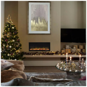 ectqkbqfcz190b_6 jpg - Lareira Elétrica de Embutir A43x101L cm com Chamas Multicoloridas, Controle Remoto, Conjunto de Toras de Fogo Falso e Cristais, 110V 1500W, FIREBLAZE, Preta