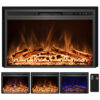 Lareira Elétrica de Embutir A69x101L cm com Controle Remoto, Cores de Chama Ajustáveis, Temporizador e Proteção Contra Superaquecimento, 110V 1500W, Kentsky, Preta