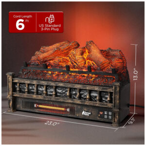 ectqkqthsg7c0b_4 jpg - Lareira Elétrica Ecológica 23 58cm com Controle Remoto, Cama de Brasa de Pinho Realista, Termostato e Temporizador, 110V 1500W, TURBRO, Bronze