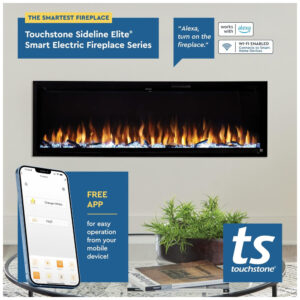 ectql2qcxv1b0b_6 jpg - Lareira Elétrica de Embutir A67x101L com Controle de Temperatura, 110V 1500W, Touchstone 80052, Preta