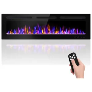 ectqlbdb48y90b_0 jpg - Lareira Elétrica de Embutir A43x152L com Controle Remoto e Temporizador, 110V, BETELNUT, Preta