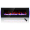 ectqldzxztw90b_0 jpg - Lareira Elétrica de Embutir A45x127L com Controle Remoto, Luz LED e Chama Ajustável com Conexão USB e AUX, 110v, CHEERWAY, Preto