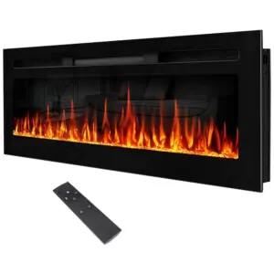 ectqlttft1cb0b_0 jpg - Lareira Elétrica de Embutir Espelhada A44x152L cm com Controle Remoto, Chamas Multicoloridas e Temporizador, 110V 1500W, Upesitom, Preta