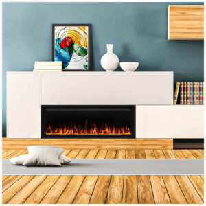ectqlttft1cb0b_6 jpg - Lareira Elétrica de Embutir Espelhada A44x152L cm com Controle Remoto, Chamas Multicoloridas e Temporizador, 110V 1500W, Upesitom, Preta