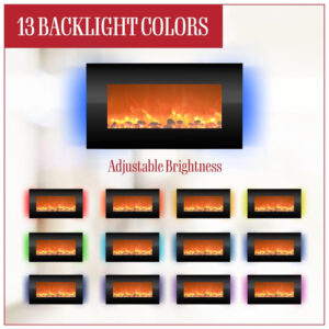 Lareira Elétrica de Embutir A45x77L com Controle Remoto, Luz LED e Chama Ajustável, 110v, NORTHWEST 80 BL31 2001, Preto