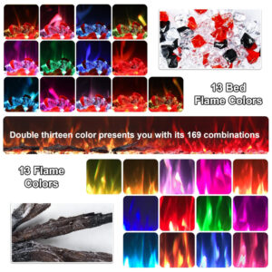 ectqm2dftn2b0b_2 jpg - Lareira Elétrica de 76,2 cm Embutida na Parede c Controle Remoto, 13 Cores de Chamas c Cristais e Troncos, Aquecedor de Ambiente Interno,Rodalflame.