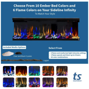 ectqm5m7lbb90b_4 jpg - Lareira Elétrica de Embutir L152 x A44 com WiFi e Controle Inteligente, 110V 750W 1500W, Touchstone, Preta