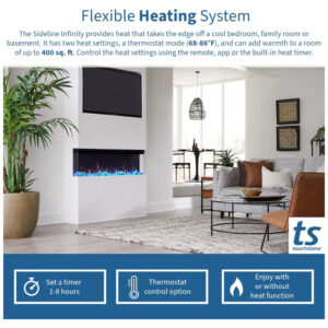 ectqm5m7lbb90b_5 jpg - Lareira Elétrica de Embutir L152 x A44 com WiFi e Controle Inteligente, 110V 750W 1500W, Touchstone, Preta