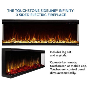 ectqm5m7lbb90b_6 jpg - Lareira Elétrica de Embutir L152 x A44 com WiFi e Controle Inteligente, 110V 750W 1500W, Touchstone, Preta