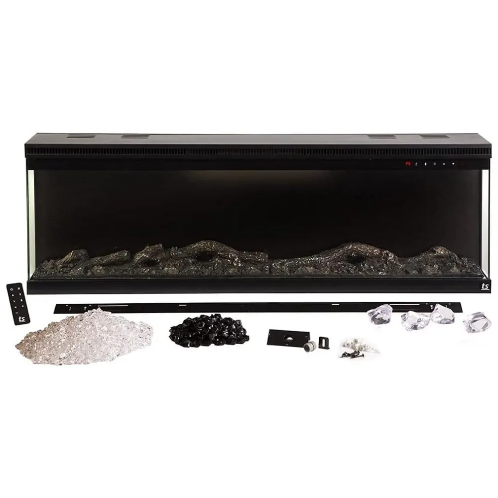 ectqm5m7lbb90b_7 jpg - Lareira Elétrica de Embutir L152 x A44 com WiFi e Controle Inteligente, 110V 750W 1500W, Touchstone, Preta