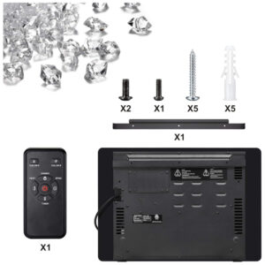 ectqm7k24hbd0b_6 jpg - Lareira Elétrica Joy Pebble de 76 cm, Embutida ou de Parede, com Aquecedor 750/1500W, LED Touch, Controle Remoto, Timer, Chamas Ajustáveis em cor