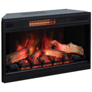 Lareira Elétrica de Embutir A52x86L cm com Efeito de Chama 3D, 110V 1500W, ClassicFlame, Preta