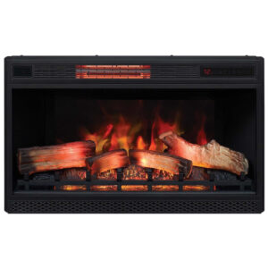 Lareira Elétrica de Embutir A52x86L cm com Efeito de Chama 3D, 110V 1500W, ClassicFlame, Preta