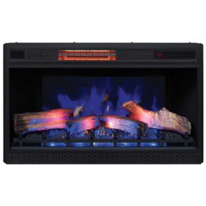 Lareira Elétrica de Embutir A52x86L cm com Efeito de Chama 3D, 110V 1500W, ClassicFlame, Preta