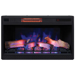 Lareira Elétrica de Embutir A52x86L cm com Efeito de Chama 3D, 110V 1500W, ClassicFlame, Preta