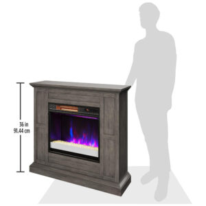 Lareira Elétrica de Embutir A52x86L cm com Efeito de Chama 3D, 110V 1500W, ClassicFlame, Preta