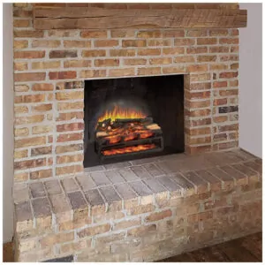 Lareira Elétrica Legend Flame 58x51cm 1500W Chamas LED Troncos Portátil 110V