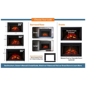 Lareira Elétrica de Embutir A41x63L cm com 4 Níveis de Intensidade de Chama, 110V 5100BTU, SIMPLIFIRE, Preta