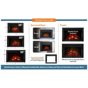 Lareira Elétrica de Embutir A41x63L cm com 4 Níveis de Intensidade de Chama, 110V 5100BTU, SIMPLIFIRE, Preta