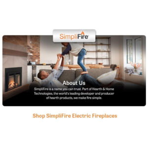 Lareira Elétrica de Embutir A41x63L cm com 4 Níveis de Intensidade de Chama, 110V 5100BTU, SIMPLIFIRE, Preta