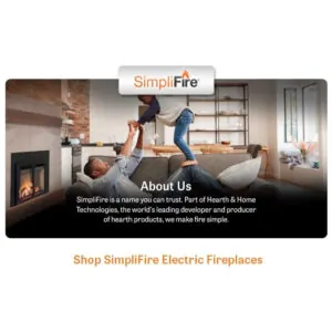 Lareira Elétrica de Embutir A41x63L cm com 4 Níveis de Intensidade de Chama, 110V 5100BTU, SIMPLIFIRE, Preta
