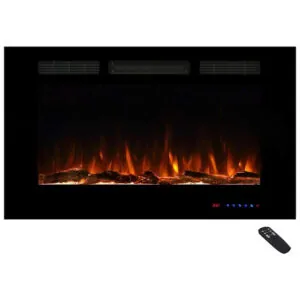 ectqmjqtqjr70b_0 jpg - Lareira Elétrica de Embutir A54x91L com Controle Remoto, Luz LED e Chama Ajustável, 1500W, 110v, MASARFLAME, Preto
