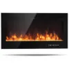 ectqml1plny70b_0 jpg - Lareira Elétrica de Embutir A54x91L cm com 9 Cores de Chamas, Controle de Temperatura, Temporizador e Controle Digital, 110V 1500W, Tangkula, Preta