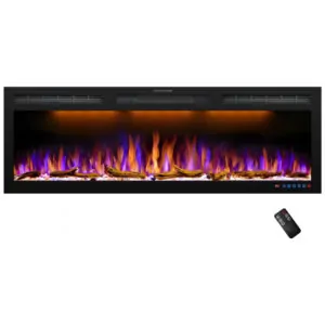 ectqmtsd6b4b0b_0 jpg - Lareira Elétrica de Embutir A44x127L com Controle Remoto, Temporizador e Chamas Realista, 110V 1500W, Dreamflame, Preta