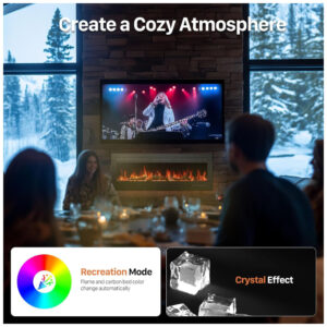 ectqn8vzh8pd0b_2 jpg - Lareira Elétrica Sweetcrispy,127 cm, 1500W 750W, de Parede, Embutida ou Independente, Aquecedor com Controle Remoto,13 Cores de Chama Ajustáveis,Timer