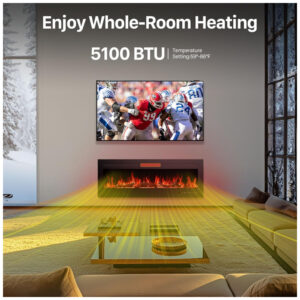 ectqn8vzh8pd0b_5 jpg - Lareira Elétrica Sweetcrispy,127 cm, 1500W 750W, de Parede, Embutida ou Independente, Aquecedor com Controle Remoto,13 Cores de Chama Ajustáveis,Timer