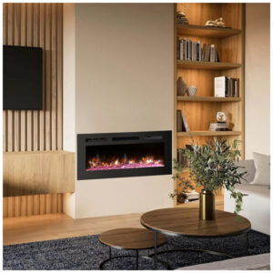 ectqnfhcqyj80b_8 jpg - Lareira Elétrica de Embutir A41x81L com Controle Remoto e 9 Cores de LED, 1500W, 110v, OUTDOOR DIAMOND 36 Inch Electric Fireplace Inserts, Preto