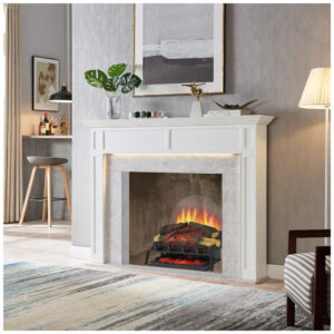 Lareira Elétrica Ecológica 25 63cm com Controle Remoto, Efeito de Chama e Som Crepitante, 110V 750W 1500W, Legend Flame EF484, Preta