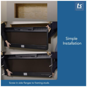 Lareira Elétrica de Embutir A54x127L com Controle por APP e Chamas Multicoloridas, 110V 1500W, Touchstone 86273, Prata