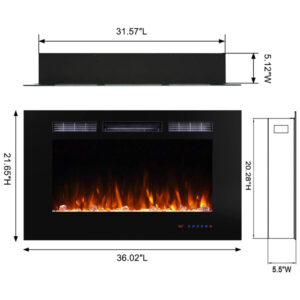 ectqnx4r1y6d0b_4 jpg - Lareira Elétrica Inteligente de 91 cm com Wi Fi, 5 Configurações de Chama, Troncos ou Cristais, Controle de Temperatura por Painel, Masarflame