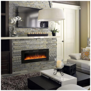 ectqp3pyvzk80b_1 jpg - Lareira Elétrica de Embutir A45x91L, com Controle Remoto e Luz de LED, 1500W, 110v, BOSSIN 36 inch Electric Fireplace, Preto