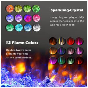 ectqp3pyvzk80b_6 jpg - Lareira Elétrica de Embutir A45x91L, com Controle Remoto e Luz de LED, 1500W, 110v, BOSSIN 36 inch Electric Fireplace, Preto