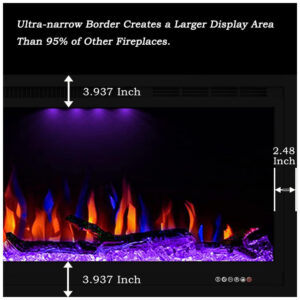 ectqpll8n4780b_2 jpg - Lareira Elétrica de Embutir A43x187L com Controle Remoto e Temporizador, 110V, Masarflame, Preta