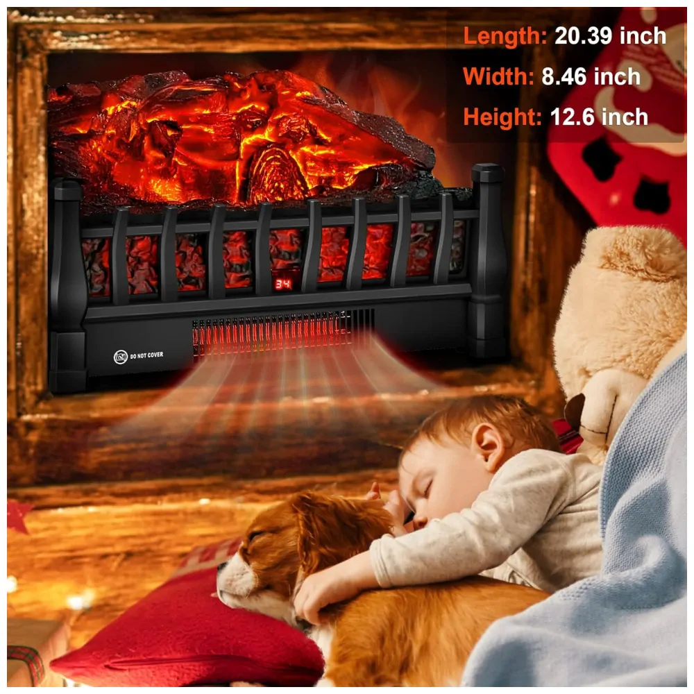 Lareira Elétrica Ecológica com Controle Remoto, 5 Níveis de Brilhos, Proteção Contra Superaquecimento e Temporizador, 110V 1800W, ALPACA 2093, Preta