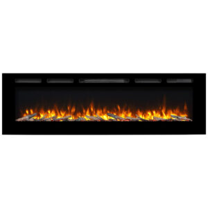 Lareira Elétrica de Embutir A50x172L, com Controle Remoto, 1500W, 110v, PURAFLAME EF175B, Preto