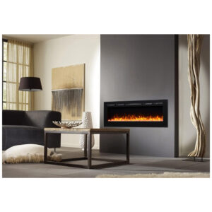 Lareira Elétrica de Embutir A50x172L, com Controle Remoto, 1500W, 110v, PURAFLAME EF175B, Preto