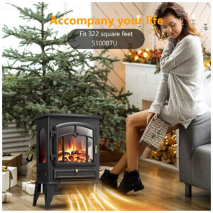 ectqq3q39y9c0b_4 jpg - Lareira Elétrica Portátil com Chamas Realista, Design Retrô e Termostato, 110V 1500W, Xbeauty, Preta