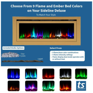 ectqq69ld7fb0b_4 jpg - Lareira Elétrica de Embutir A54x127L com Controle por APP e Chamas Multicoloridas, 110V 1500W, Touchstone 86275, Dourada