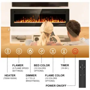 ectqq78mn2yc0b_1 jpg - Lareira Elétrica Ultra Fina BREEZEHEAT 127 cm, Montada na Parede, com Controle Remoto, Tela Touch, Aquecedor 1500W e Timer.Eueiriup