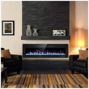 ectqq78mn2yc0b_7 jpg - Lareira Elétrica Ultra Fina BREEZEHEAT 127 cm, Montada na Parede, com Controle Remoto, Tela Touch, Aquecedor 1500W e Timer.Eueiriup