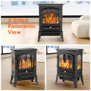 ectqq865ql6c0b_5 jpg - Lareira Elétrica Portátil com Chamas Realista, Segurança Contra Superaquecimento e Brilho Ajustável, 110V 1500W, COWSAR, Preta