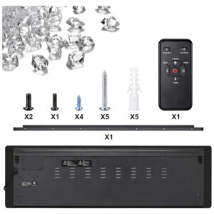 ectqqh7kz2180b_6 jpg - Lareira Elétrica Joy Pebble de 107 cm, Embutida ou de Parede, com Aquecedor 750 1500W, LED Touch, Controle Remoto, Timer, Chamas Ajustáveis em Cor