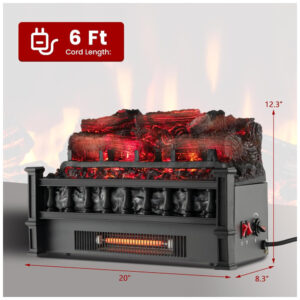 ectqqnnt3q9c0b_3 jpg - Lareira Elétrica Ecológica 20 50 cm com Cama de Brasa de Pinho Realista, Temperatura Ajustável e Proteção Contra Superaquecimento, 110V 1500W, Tangkula, Preta